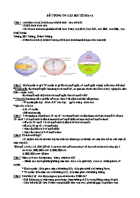 Đề cương ôn tập học kì I môn Địa 6